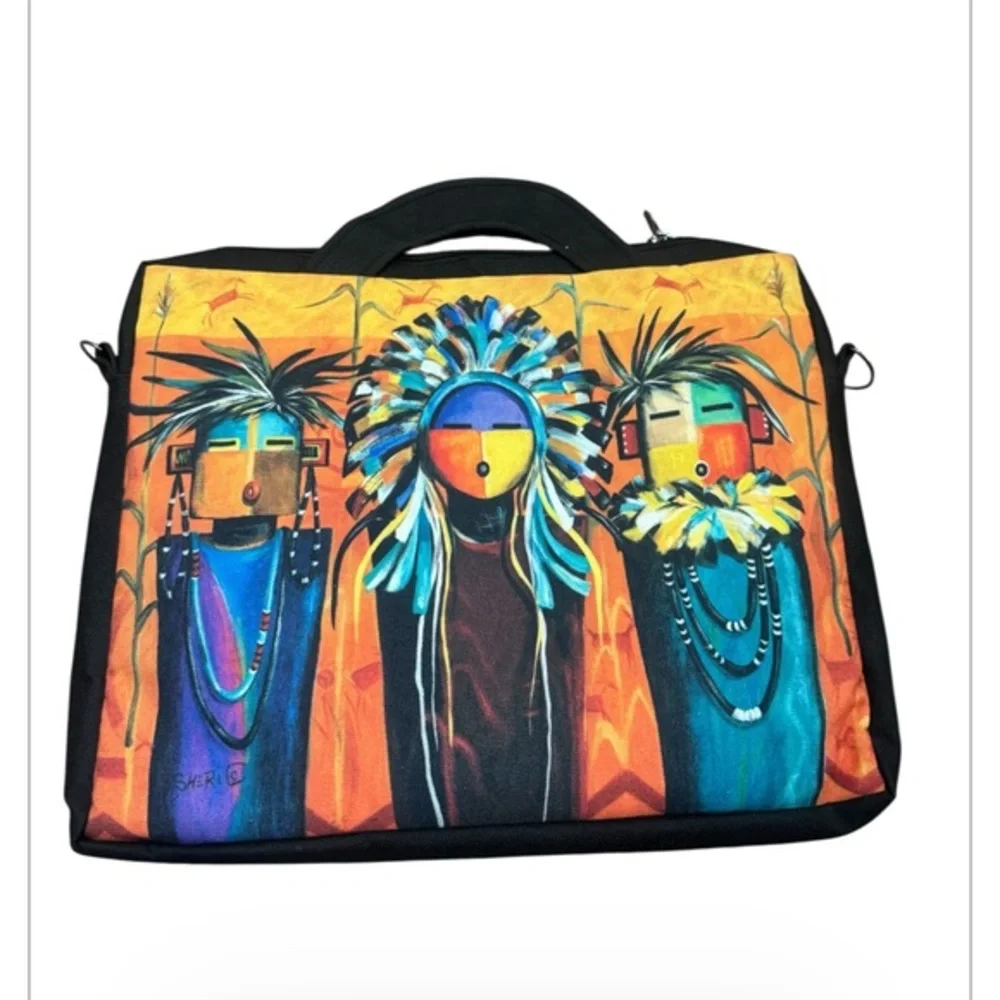 Southwestern Native Art Laptop Bag - Sun Faces